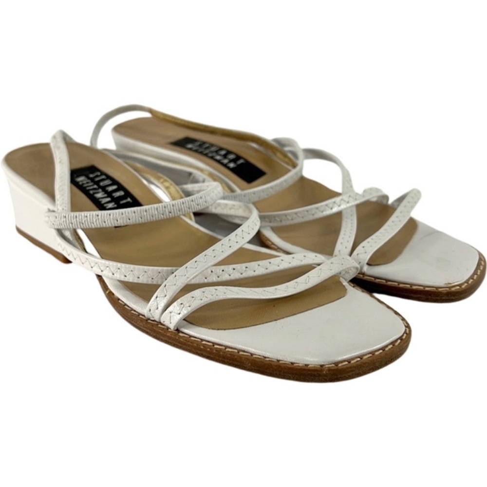 Stuart Weitzman white strapped sandals size 6
